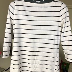 White shirt with blue stripes